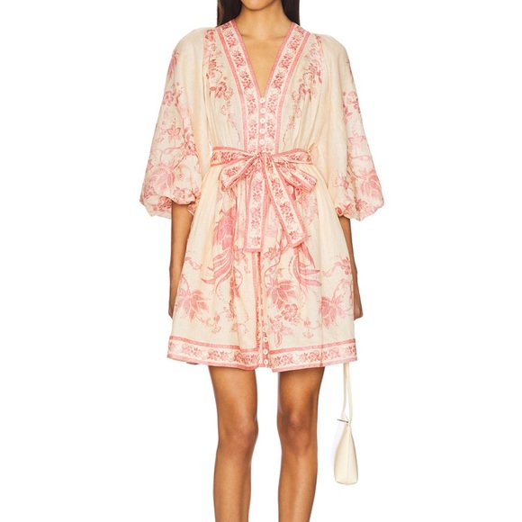 Zimmermann Cream and Pink Floral Mini Dress - Picture 4 of 4